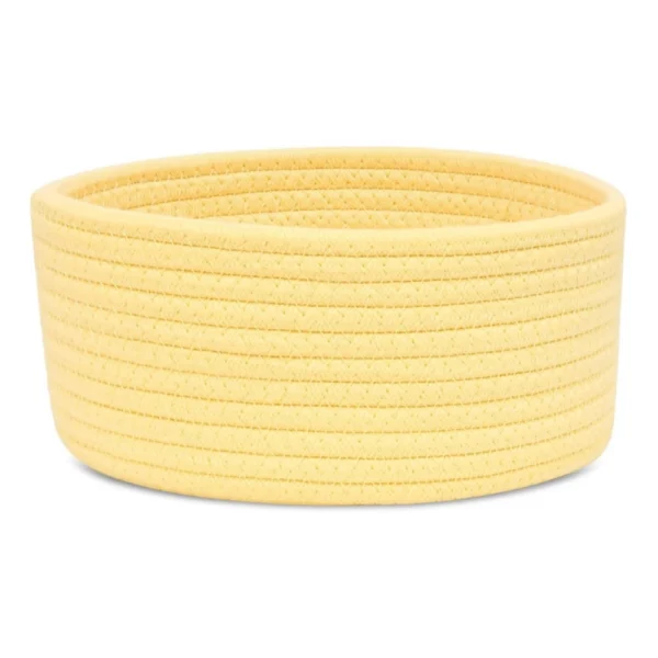 Cotton 8x3 Inch Round 1 Pcs Bedside Organizer (Yellow)