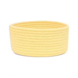 Alternative view of Cotton 8x3 Inch Round 1 Pcs Bedside Organizer (Yellow)