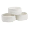 Cotton 8x3 Inch Round 3 Set Bedside Organizer (White)
