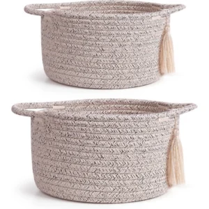 Cotton 8x4 Inch Round 2 Set Kidi With Jhalar Bedside Organizer (Kidi)