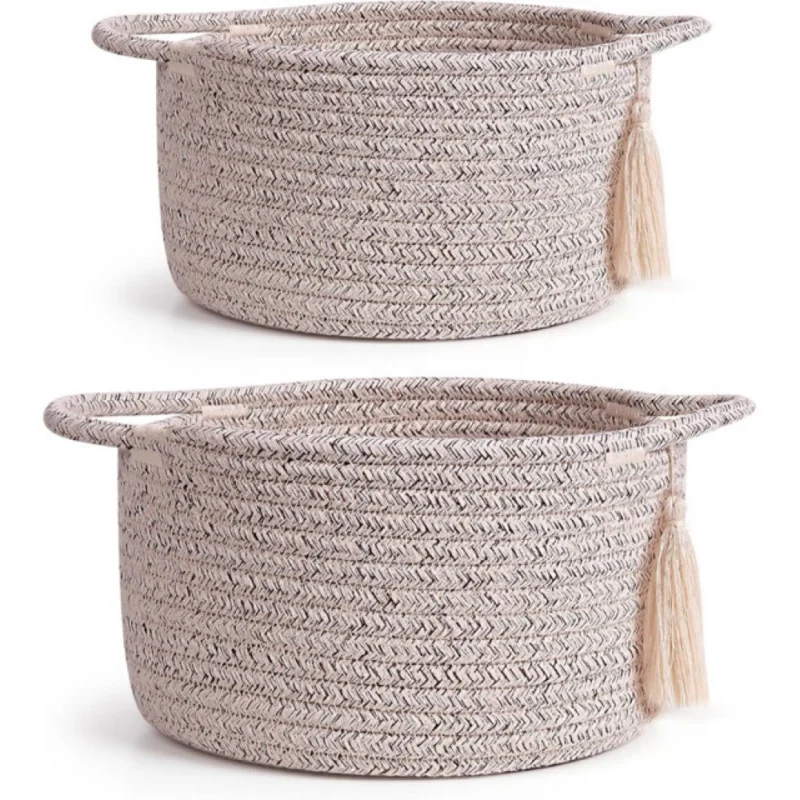 Cotton 8x4 Inch Round 2 Set Kidi With Jhalar Bedside Organizer (Kidi)