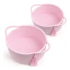 Cotton 8x4 Inch Round 2 Set With Jhalar Bedside Organizer (Pink)
