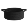 Cotton 8x3 Inch Round Bedside Organizer (Black)