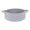 Cotton 8x3 Inch Round Bedside Organizer (Gray)