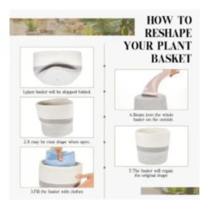 Alternative view of Cotton Flower Pot (Gray White)