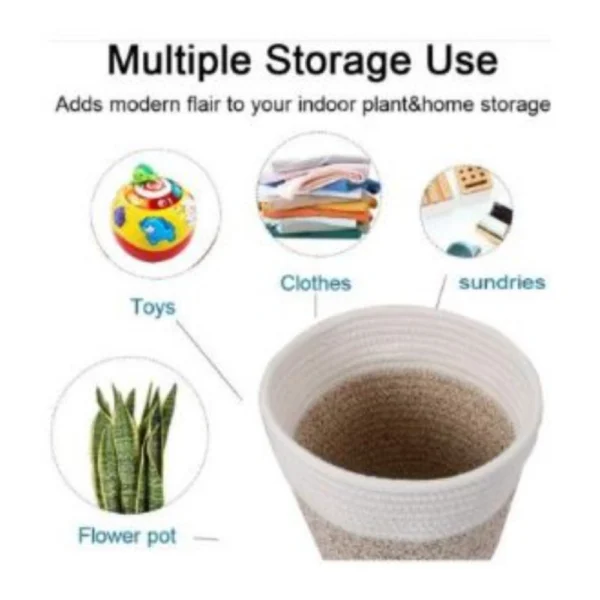 Cotton Flower Pot (White Kidi) - Image 3