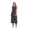 Women's Casual Crepe Sleeveless Slit Dress (Black)