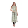 Women's Casual Crepe Sleeveless Slit Dress (Light Green)