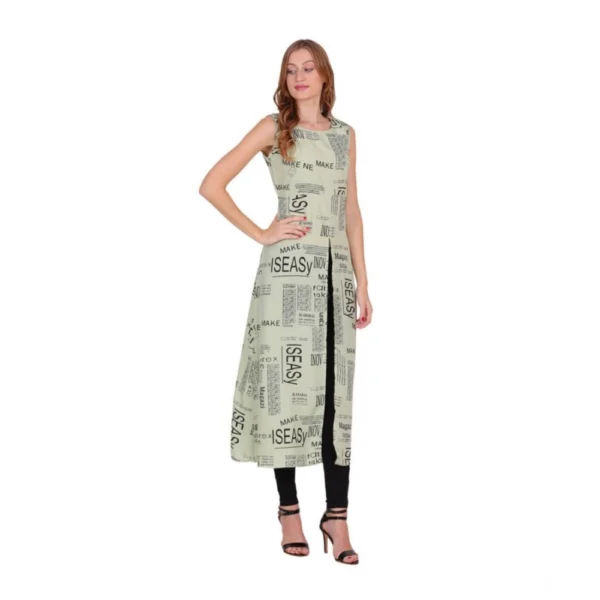 Women's Casual Crepe Sleeveless Slit Dress (Light Green) - Image 4