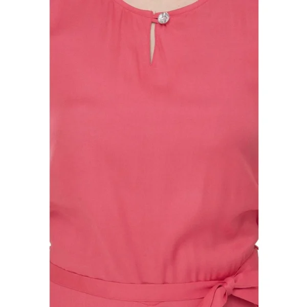 Women's Casual Crepe Sleeveless Jump Suit (Pink) - Image 5