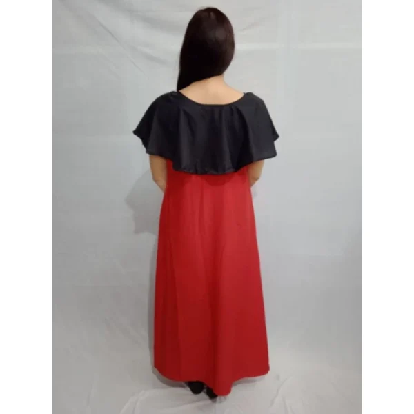 Women's Casual Crepe Cape Sleeve Dress (Black) - Image 3