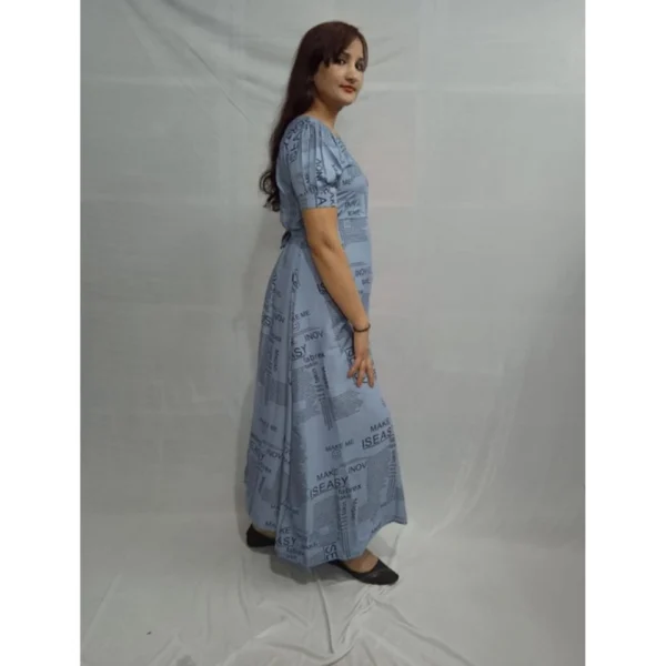 Women's Casual Crepe Half Sleeves Dress (Grey) - Image 5