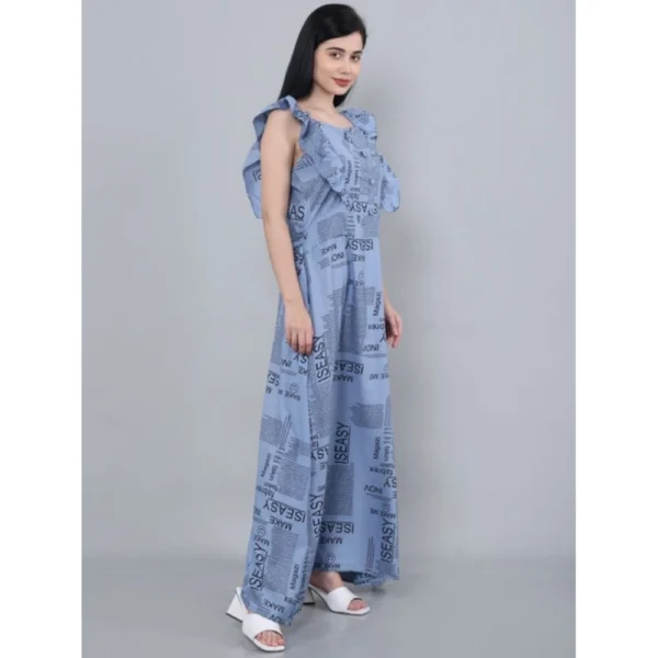 Women's Casual Crepe Sleeveless Dress (Grey) - Image 5