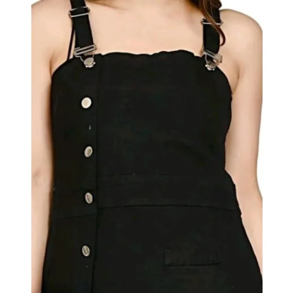 Women's Casual Denim Sleeveless Dress (Black) - Image 4