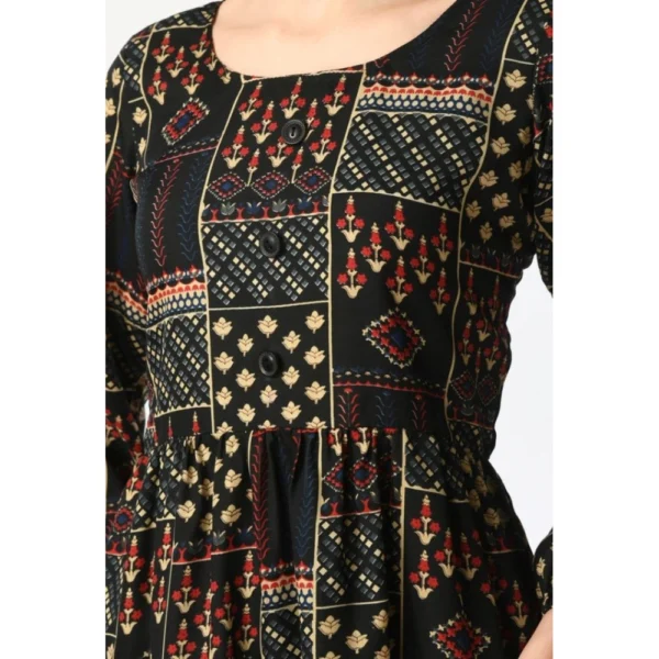 Women's Casual Crepe 3-4th Sleeves Cord Set (Black) - Image 5