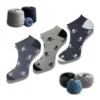 3_Pair Set Unisex Casual Cotton Printed Low Cut Socks (Multicolor)