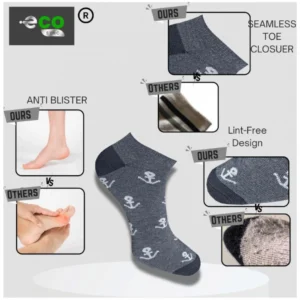 Alternative view of 3_Pair Set Unisex Casual Cotton Printed Low Cut Socks (Multicolor)