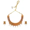 Women's Temple Necklace and Earrings Set in Gold Plating (Multi Color, Free Size)