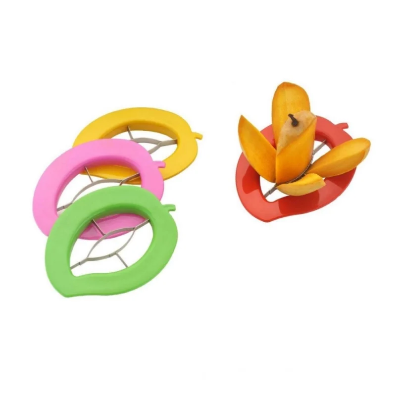 Alternative view of Pack of 5_Mango Cutter And Slicer Tool – with Stainless Steel Blades (Color: Assorted )
