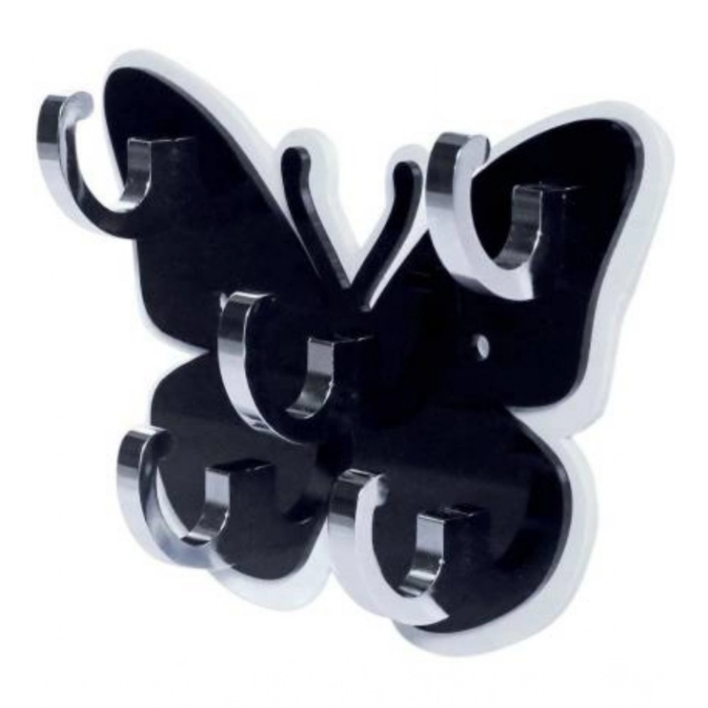 Pack Of 2_Butterfly Key Holder – Decorative Wall Mount Key Organizer (Color: Black) - Image 2