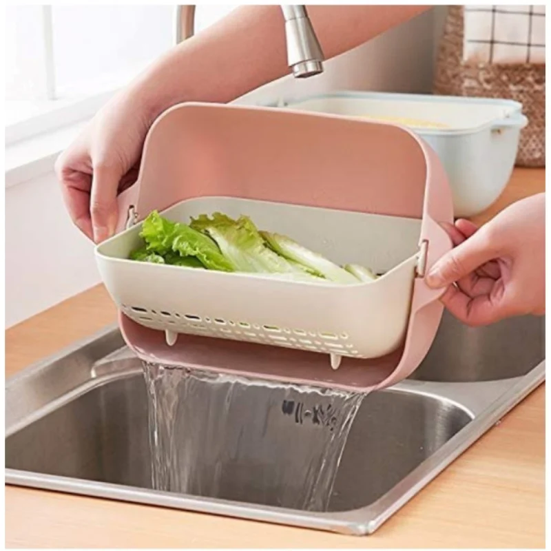 Alternative view of Pack Of 2_Multi-Purpose Kitchen Basket – Ideal for Straining, Sieving, Washing And Holding Fruits or Foods (Color: Assorted )