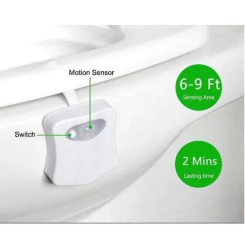 Alternative view of Pack of 2_Toilet Bowl Night Light – Motion Sensor LED Toilet Lamp (Color: Assorted )