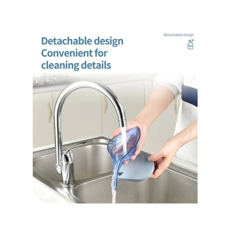 Alternative view of Pack Of 2_Leaf-Shaped Soap Holder – Stylish Bathroom Soap Dish (Color: Assorted )