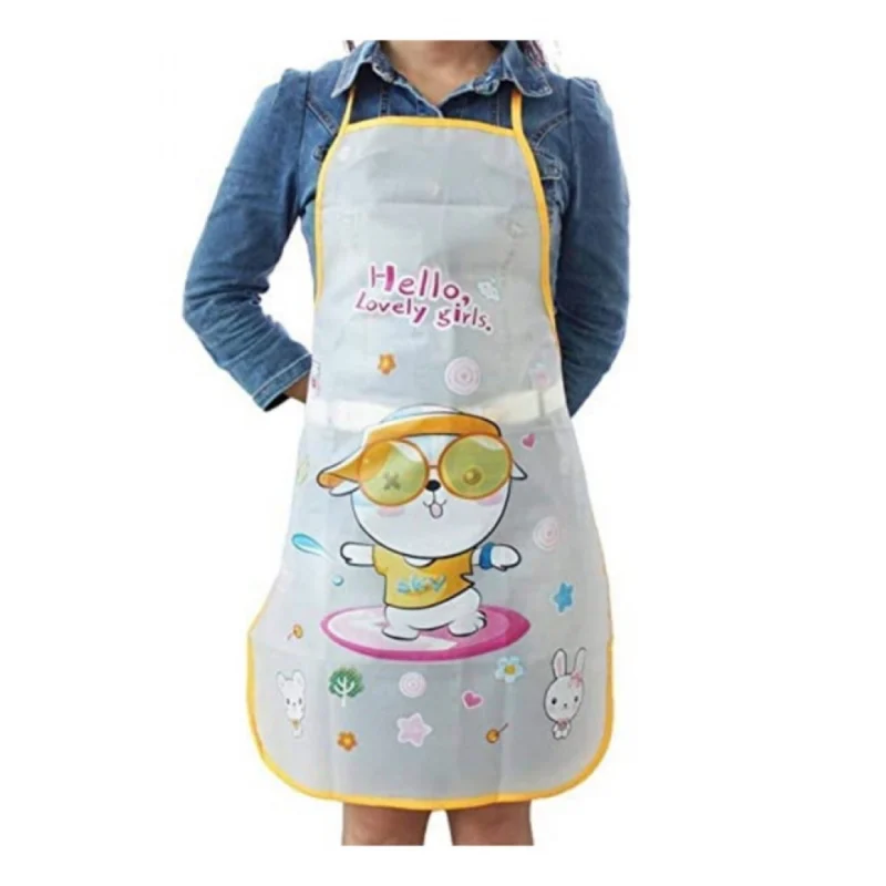 Alternative view of Pack of 2_Printed Waterproof Kitchen Apron with Pockets for kids– (Color: Assorted )