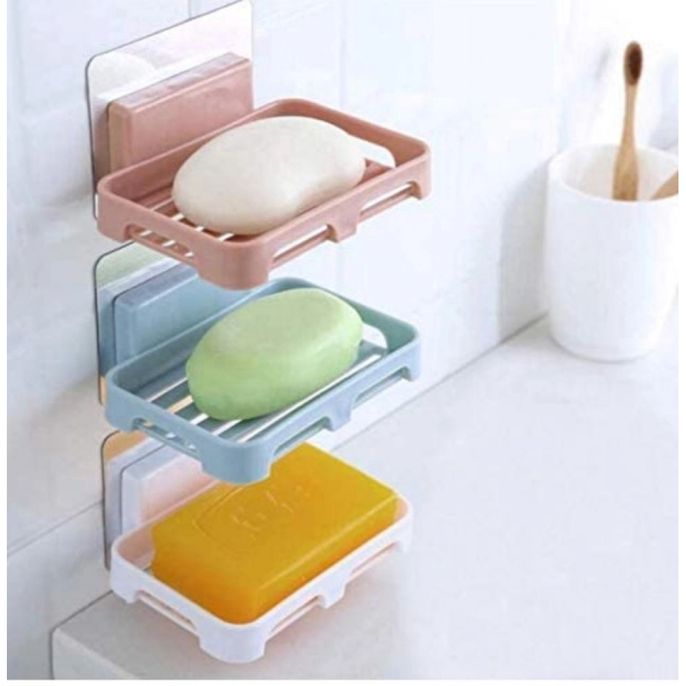 Pack of 5_Magic Sticker Soap Holder – Wall-Mount Soap Organizers (Color: Assorted ) - Image 3