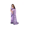 Women's Linen Cotton  Printed Saree With Unstitched Blouse 5.5Mtr?(Purple)