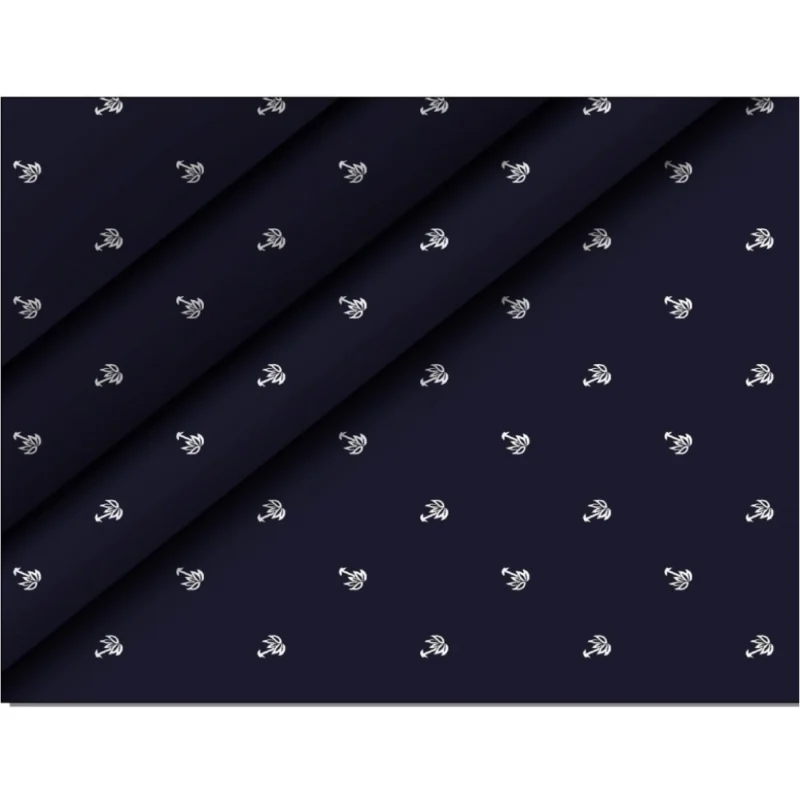 Alternative view of Men's Casual Floral Printed Cotton Blend Unstitched Shirt Fabric 1.6 Mtrs (Dark Blue)