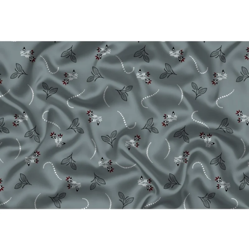 Alternative view of Men's Casual Floral Printed Cotton Blend Unstitched Shirt Fabric 1.6 Mtrs (Grey)