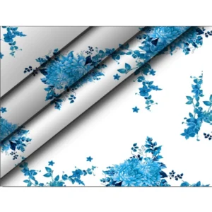 Alternative view of Men's Casual Floral Printed Cotton Blend Unstitched Shirt Fabric 1.6 Mtrs (Sky Blue)