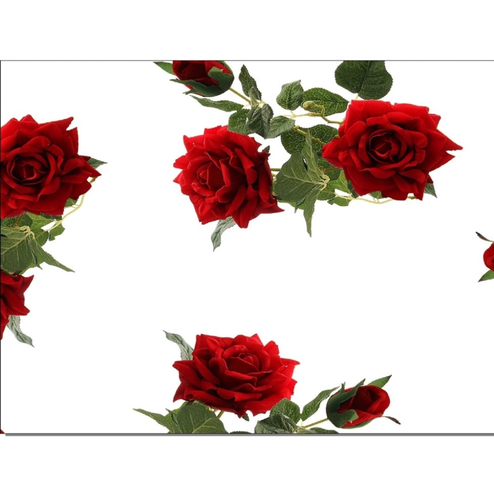 Men's Casual Floral Printed Cotton Blend Unstitched Shirt Fabric 1.6 Mtrs (Red) - Image 2