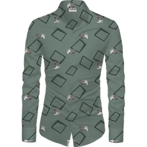 Men's Casual Floral Printed Cotton Blend Unstitched Shirt Fabric 1.6 Mtrs (Grey)