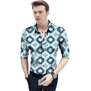 Alternative view of Men's Casual Floral Printed Cotton Blend Unstitched Shirt Fabric 1.6 Mtrs (Multicolor)