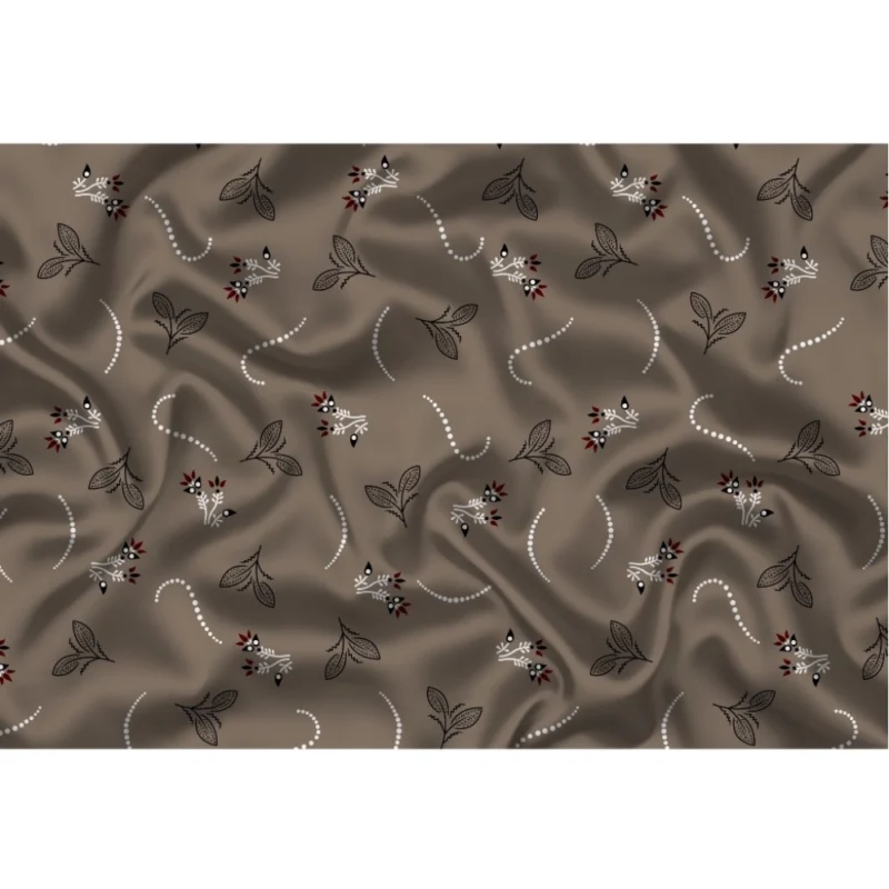 Alternative view of Men's Casual Floral Printed Cotton Blend Unstitched Shirt Fabric 1.6 Mtrs (Brown)