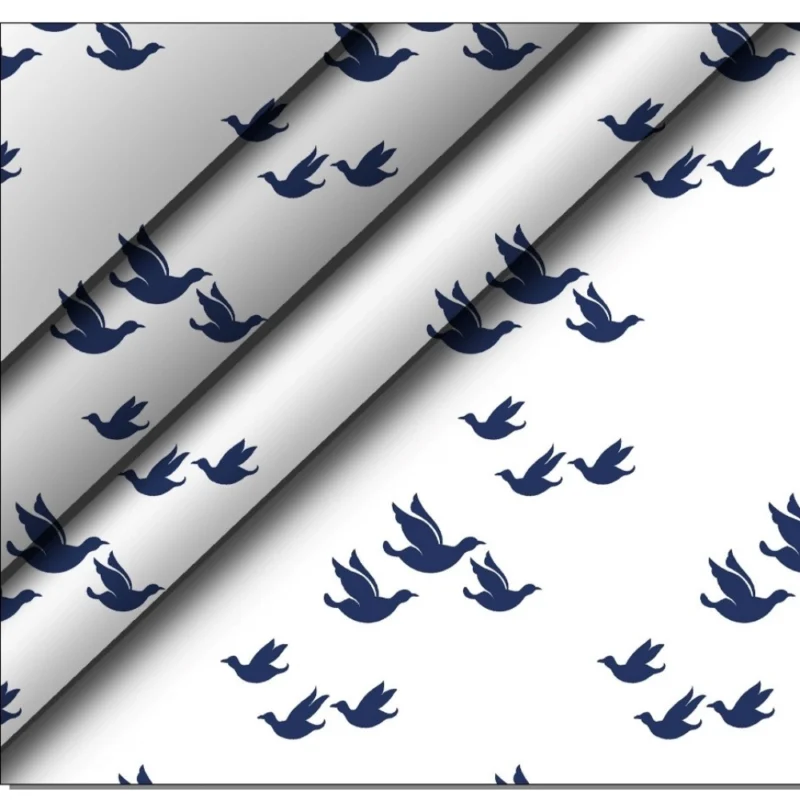 Alternative view of Men's Casual Floral Printed Cotton Blend Unstitched Shirt Fabric 1.6 Mtrs (Blue)