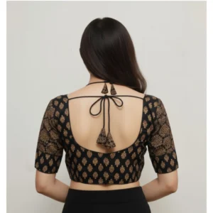 Alternative view of Women's Ajrakh Cotton Printed Sweetheart Padded Blouse (Black 38 Ready (Self Alterable 36–40)