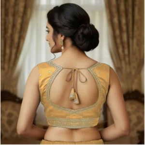 Alternative view of Women's Zimmi Choo Sequin Work V-Neck Padded Blouse (Beige 38 Ready (Self Alterable 36–40)