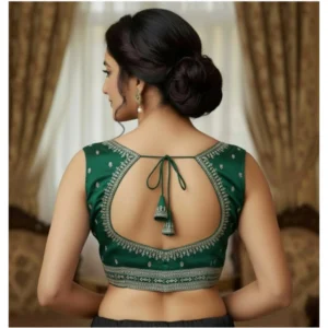 Alternative view of Women's Zimmi Choo Sequin Work V-Neck Padded Blouse (Green 38 Ready (Self Alterable 36–40)