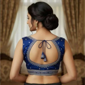 Alternative view of Women's Zimmi Choo Sequin Work V-Neck Padded Blouse (Navy 38 Ready (Self Alterable 36–40)