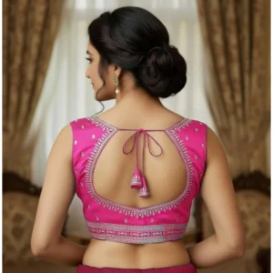 Alternative view of Women's Zimmi Choo Sequin Work V-Neck Padded Blouse (Pink 38 Ready (Self Alterable 36–40)