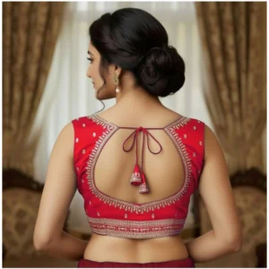 Alternative view of Women's Zimmi Choo Sequin Work V-Neck Padded Blouse (Red 38 Ready (Self Alterable 36–40)