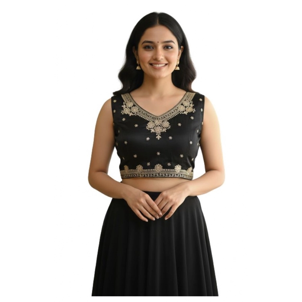 Women's Zimmi Choo Embroidered V-Neck Padded Blouse (Black 38 Ready (Self Alterable 36–40)