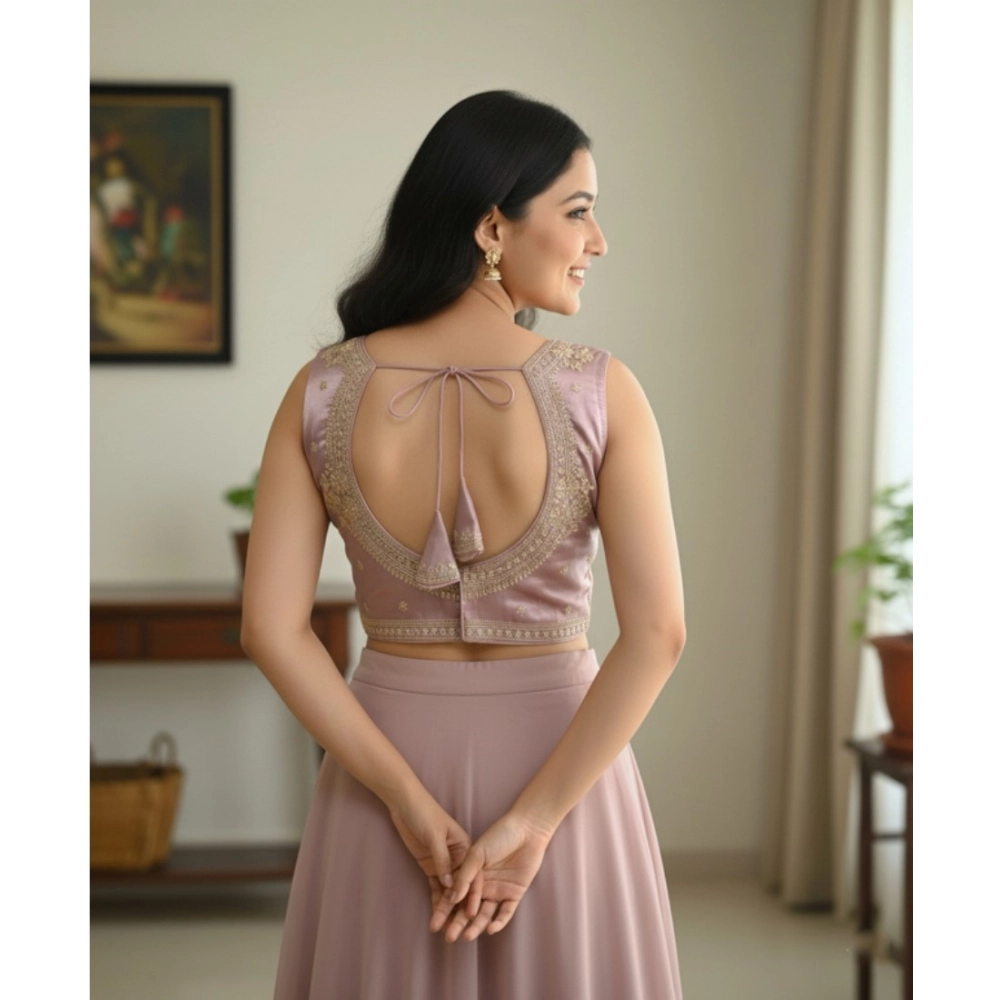 Women's Zimmi Choo Embroidered V-Neck Padded Blouse (Lavender 38 Ready (Self Alterable 36–40) - Image 3