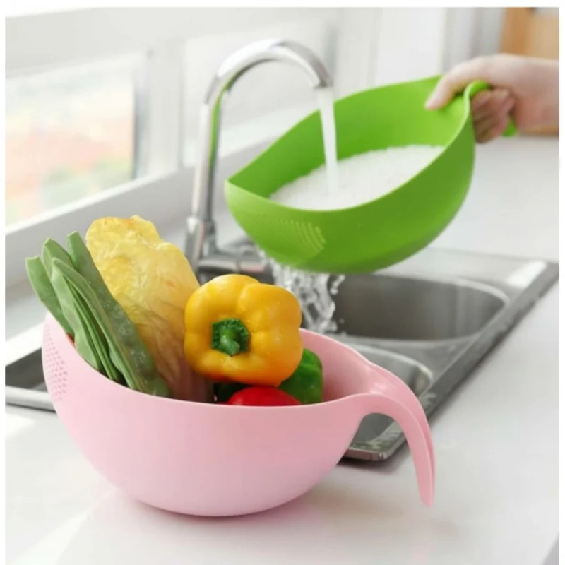 Alternative view of Plastic Water Strainer or Washer Bowl For Rice Vegetable & Fruits (Multicolor)