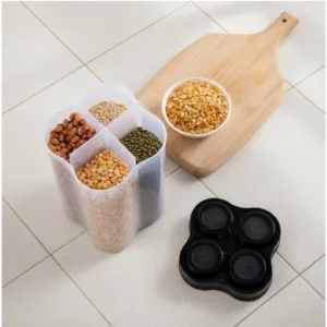 Alternative view of Plastic 2-Pcs Set, 4 Section Container Jar For Grocery (Multicolor)