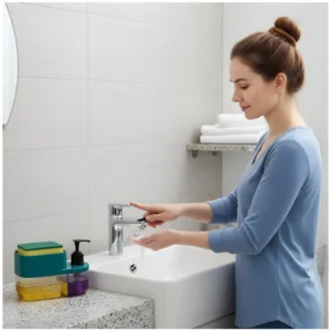 Alternative view of Plastic 3-in-1 Liquid Soap Dispenser with Sponge Soap Holder (Multicolor)