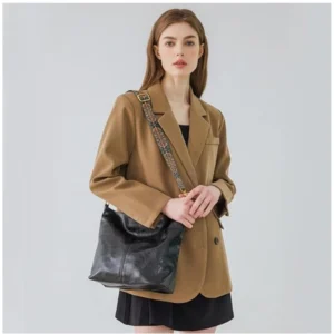 Alternative view of Women's PU Leather Zipper Handbag (Black)